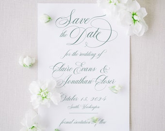 All Script Delicate Wedding Save-the-date Invitation Template Wedding Announcement Printable Save The Date Card Save The Day Invites Claire