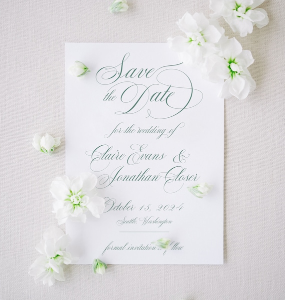 All Script Delicate Wedding Save-the-date Invitation Template Wedding Announcement Save The Day Invites - CLAIRE S2