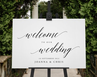 Welcome Wedding Sign Template Modern Script Welcome to our Wedding Template Printable & Editable - Adeline