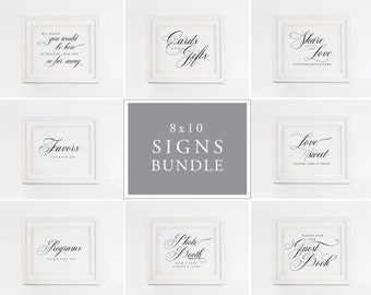 Traditional Wedding Sign Bundle, Simple Signage wedding, Editable Wedding Signs, Printable All-in-one Claire