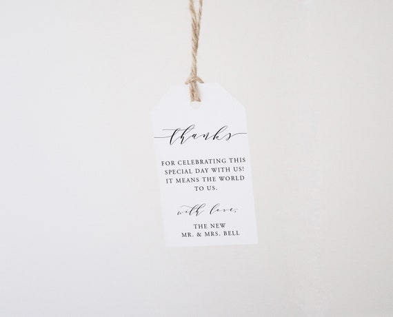 Wedding Favor Tags Template Simple Wedding Favor Tag Avery - Etsy