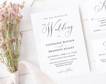 Wedding Invitation Template, Printable Editable Wedding Invitation Template. Wedding invitation Download. Edit with TEMPLETT