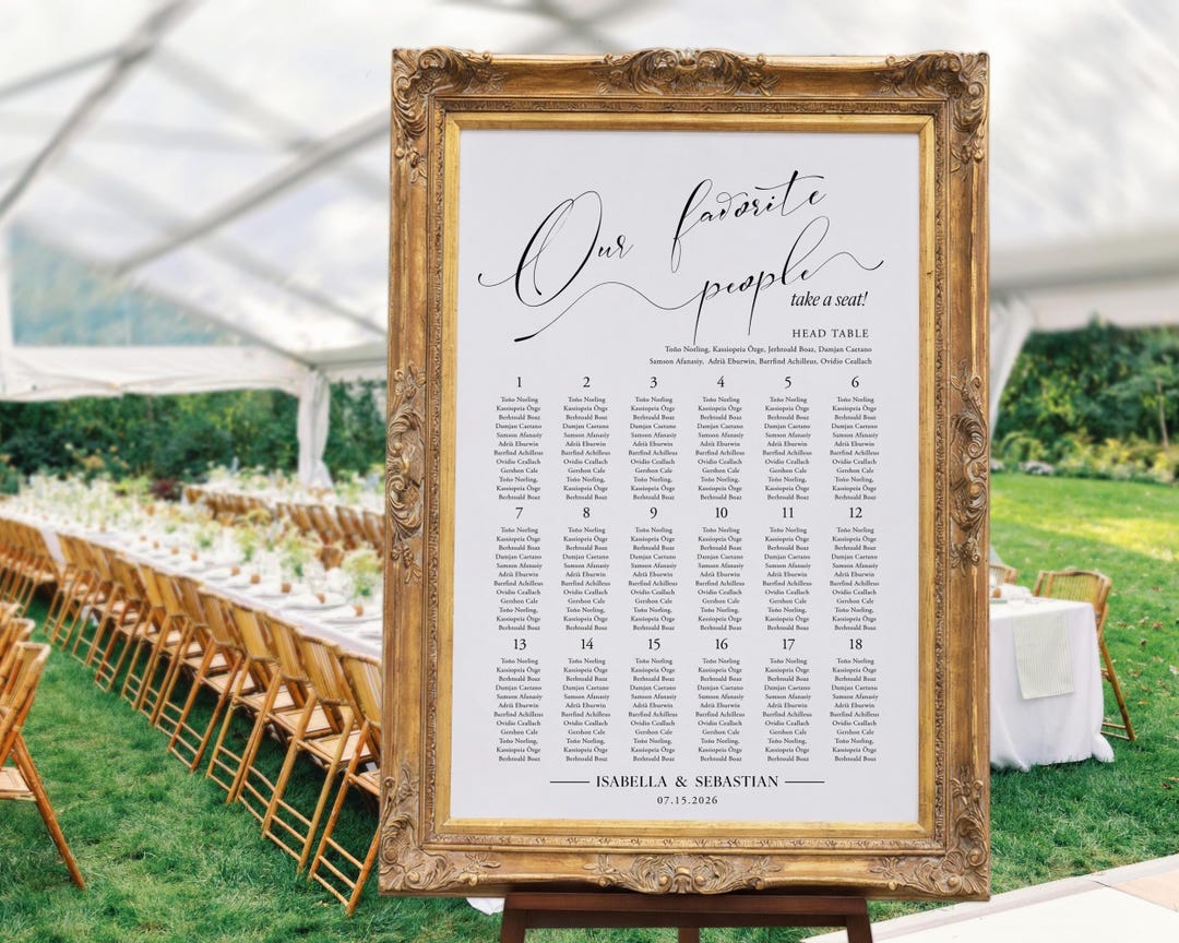 Wedding Seating Chart Sign, Modern Calligraphy Table Plan, Seating Sign ...