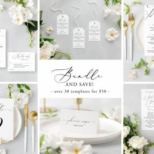 Wedding Invitation Suite Template Self-edit Printable Wedding Invitation Template Elegant Wedding invitation Download Edit with TEMPLETT image 10