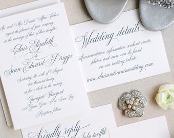 Elegant Calligraphy Wedding Invitation Template (Instant Download)