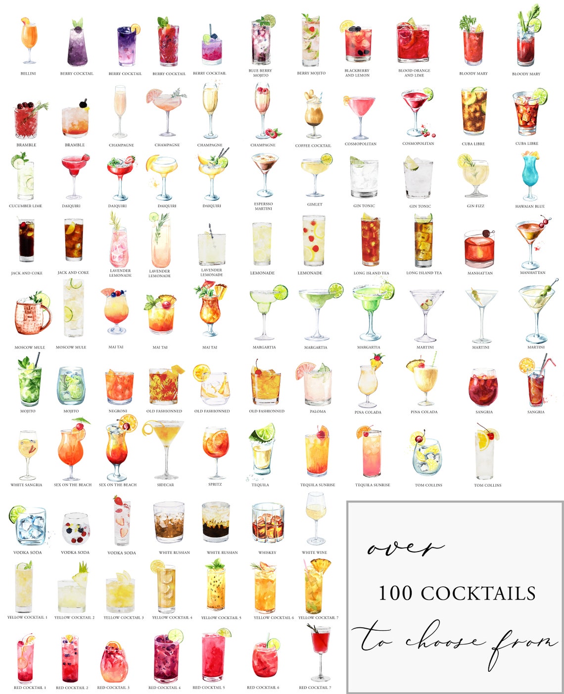 Signature Drink Sign Template Printable Watercolor Signature - Etsy