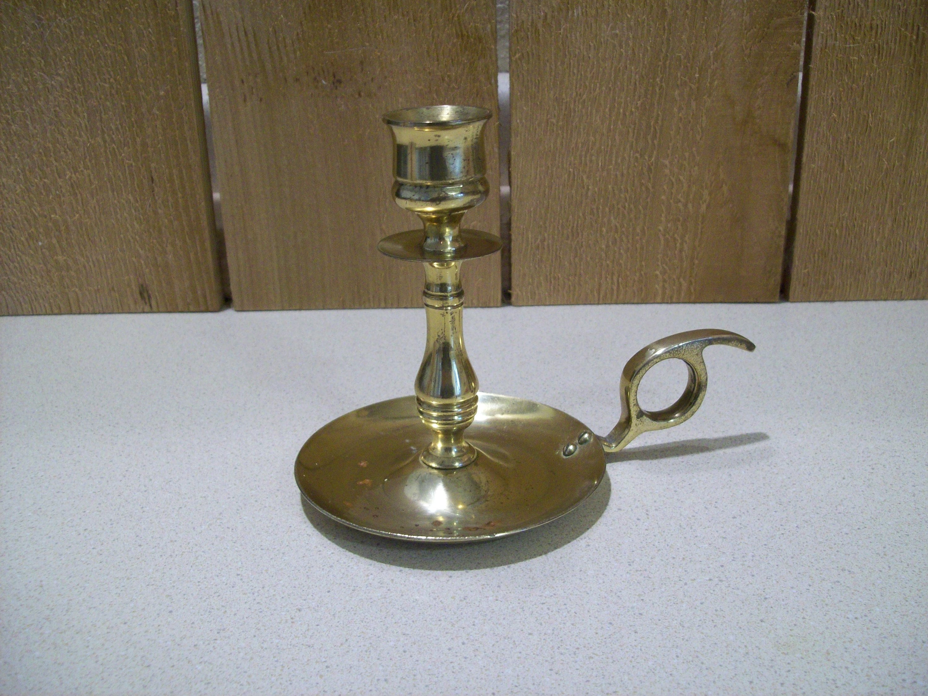 Vintage Solid Brass Finger Loop Candlestick Candle Holder Made Etsy