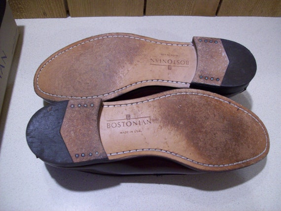 Vintage Men's Leather Bostonian Penny Loafers Size 12… - Gem