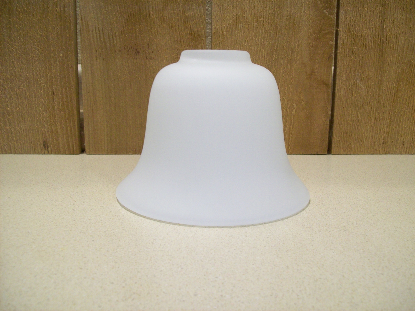 Vintage Frosted Heavy Glass Bell Shape Lamp Shade Globe Pendant Shade 4 1/2 Tall 2 O.D. Fitter