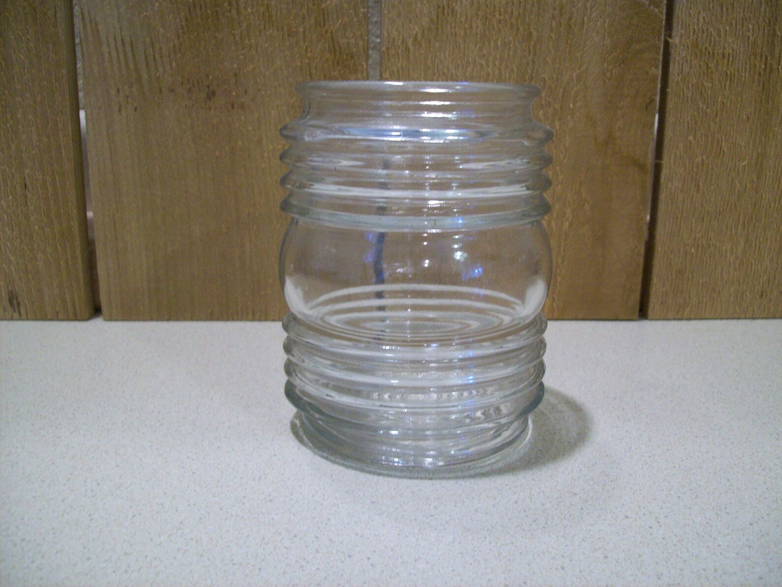 Vintage Clear Ribbed Glass Jelly Jar Shape Lamp Shade Globe Etsy