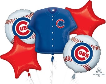 Chicago Cubs Baseball 5 Piece Balloon Bouquet