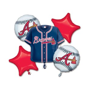 Atlanta Braves Baseball 5 Piece Balloon Bouquet