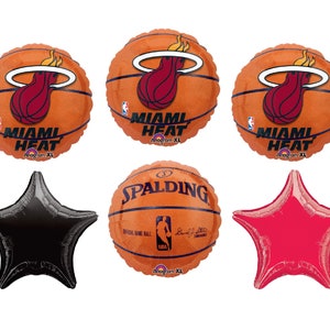 Miami Heat Basketball 6 piece Balloon Party Bouquet