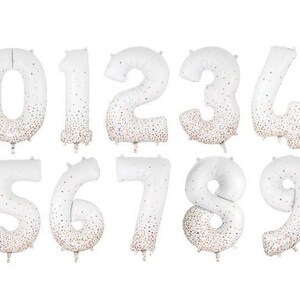 34&quot; Number 1-9 Fizz Holographic Rose Gold Foil Balloon