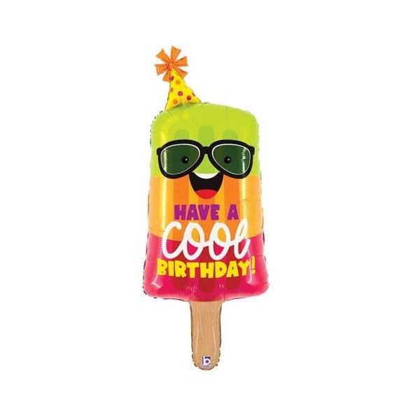 39" Birthday Cool Popsicle Super Shape Foil Balloon