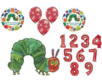 The Very Hungry Caterpillar Birthday Balloon Bouquet (Your Choice of Number 1-9)