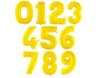40" Yellow Number 1-9 Option Megaloon Foil Balloon