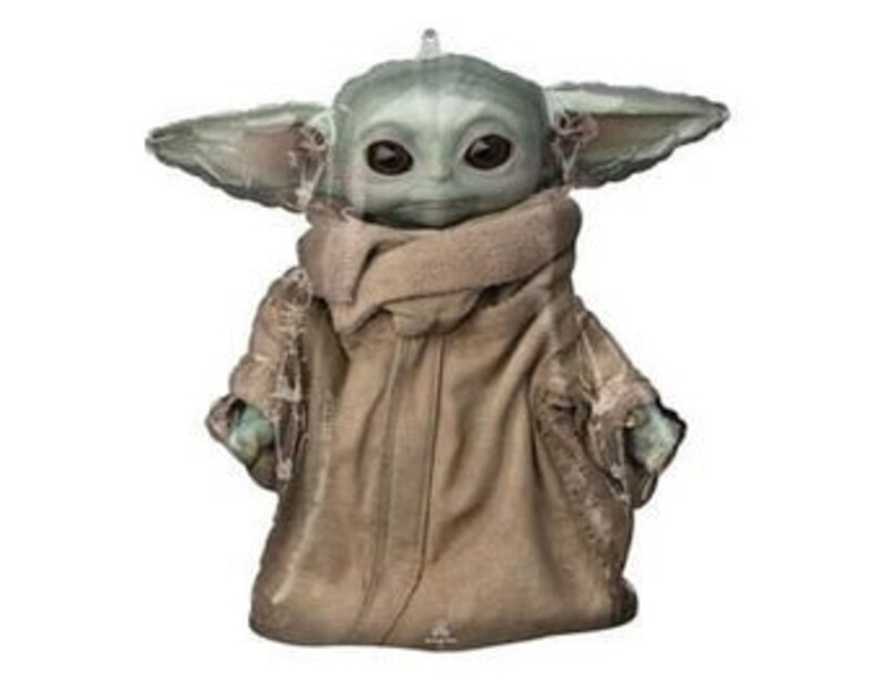 The Mandalorian Baby Yoda Child Star Wars Super Shape Foil Balloon with Silver Number Option 1-9 image 1