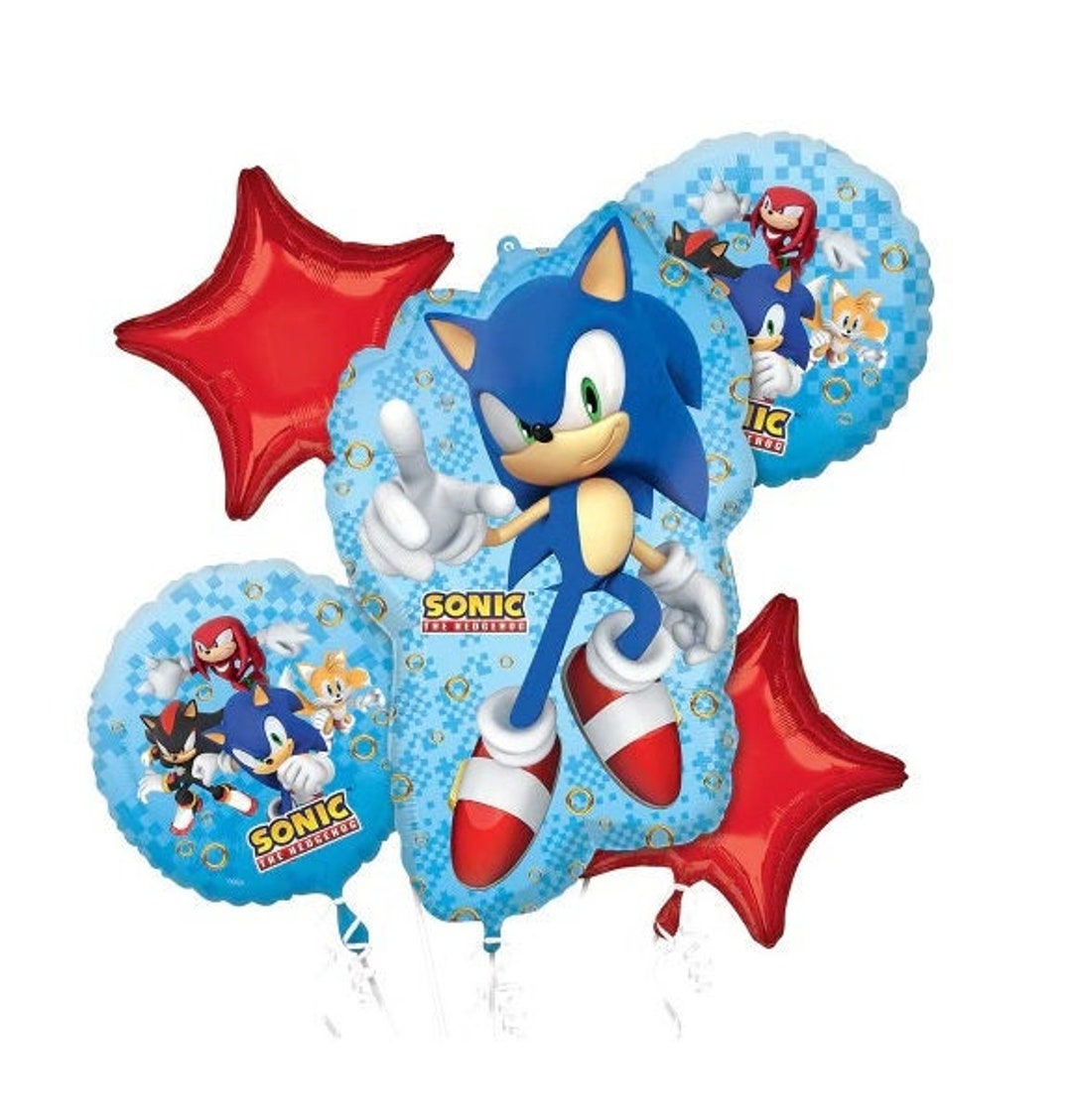 Anagram Sonic the Hedgehog 5 Piece Bouquet of Balloons Etsy Sweden