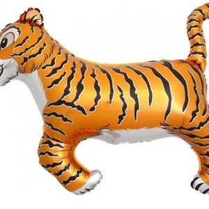 Tiger Balloon 41&quot; Foil Balloon Birthday, Jungle Safari Zoo Animal, First Second Third Fourth Baby Showers Decoration Party Supplies