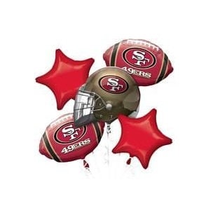 Wedding Cake Topper San Francisco 49ers Football Themed Beautiful  Long-haired Bride Groom Sports Fans One-of-a-kind Reception Bridal Gift 