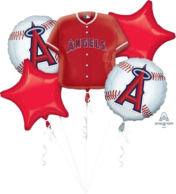 Los Angeles Angels Baseball 5 Piece Balloon Bouquet 