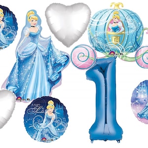 Ultimate Cinderella Birthday Party Decorations Balloon Bundle With Your Choice of NumberColor