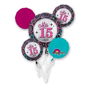 Mis Quince Sparkle Bouquet of Balloons