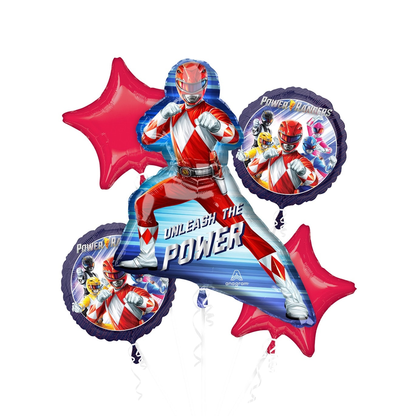 Ballon Joyeux Anniversaire Power Rangers Ninja Acier - Anagram, Carré, Neuf