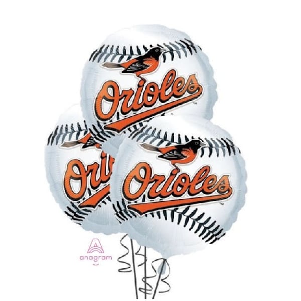 Baltimore Orioles 3 Piece Baseball Foil Balloons