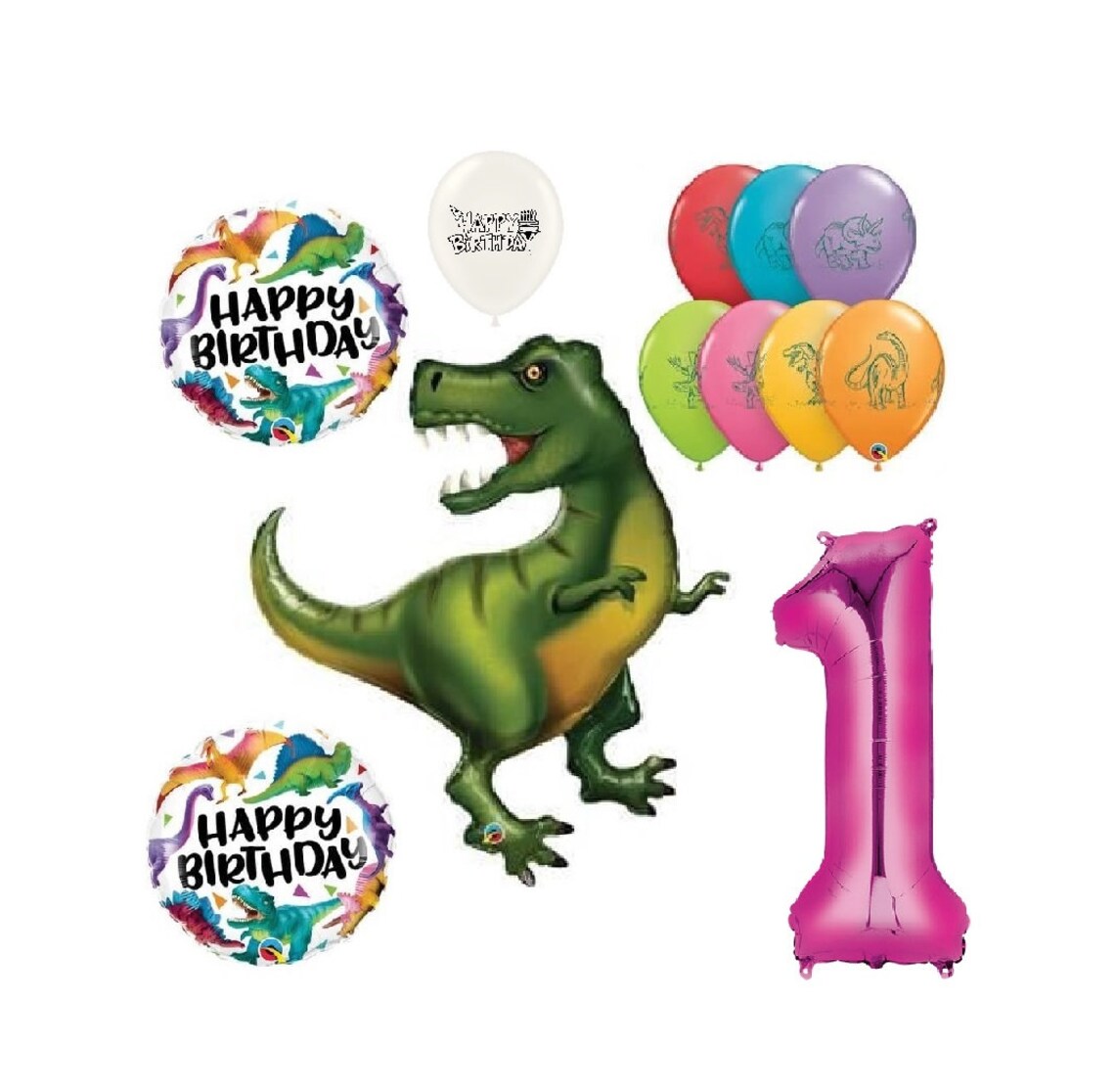 Happy Birthday Party Tyrannosaurus Rex Dinosaur Theme Bouquet Etsy