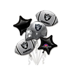 NFL Las Vegas Raiders 5 piece Balloon Bouquet