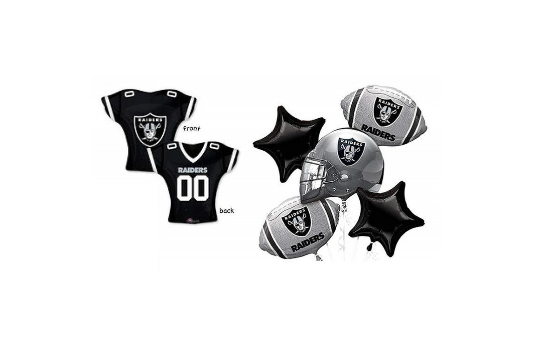 NFL Las Vegas Raiders 6 Piece Balloon Bouquet With Black Number 19