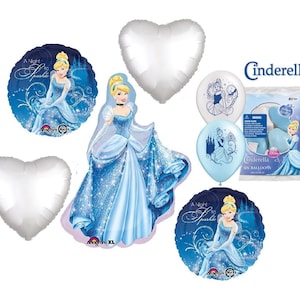 Your Choice of Number 1-9 Ultimate Cinderella Birthday Party Decorations Balloon Bouquet