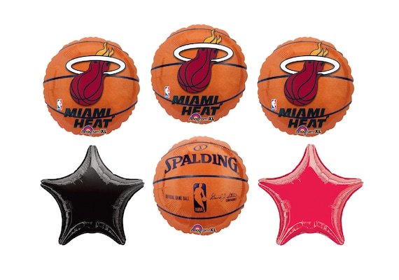 Miami Heat Basketball 6 Piece Balloon Party Bouquet Etsy