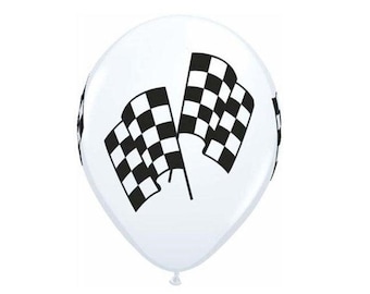 Checkered Flags Racing 11 inch Latex Balloons  Race Cars Parties, Birthdays, Party Decor, Party Supplies, Boys, Hot Wheels, Kids,