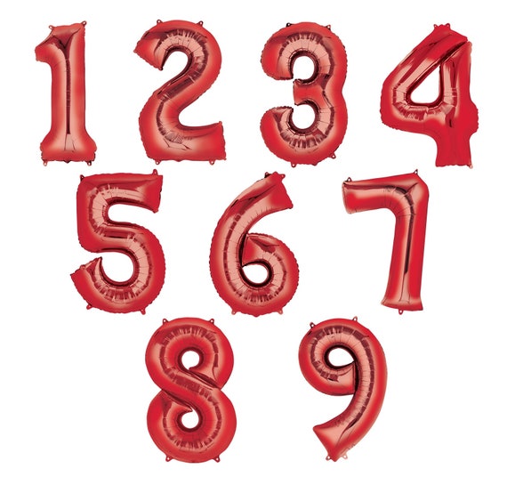 Mario Brothers cumpleaños fiesta decoraciones globo Bouquet Paquete con su  elección de rojo número 1-9 -  México