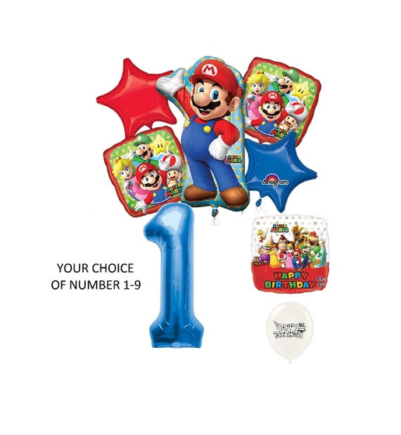 Mario Brothers Party Decorations Balloon Bouquet Bundle With Etsy