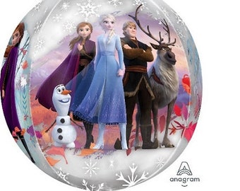 Disney's Elsa and Friends Orbz 16 Inch Four sided Balloon with Anna Kristoff Olaf and Sven Frozen Parties Frozen Decorations latex supplies