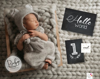 Chalkboard printable Baby Milestone Cards/Instant Download