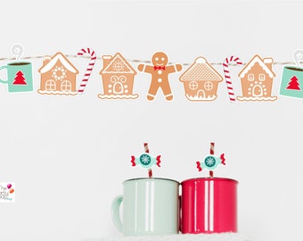 Gingerbread Party Decoration Value PACK / PRINTABLE Instant Download