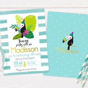 Toucan Customized Party Invitation / DIGITAL PRODUCT