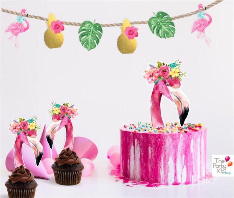 Flamingo printable Cake Topper/ INSTANT DOWNLOAD Etsy