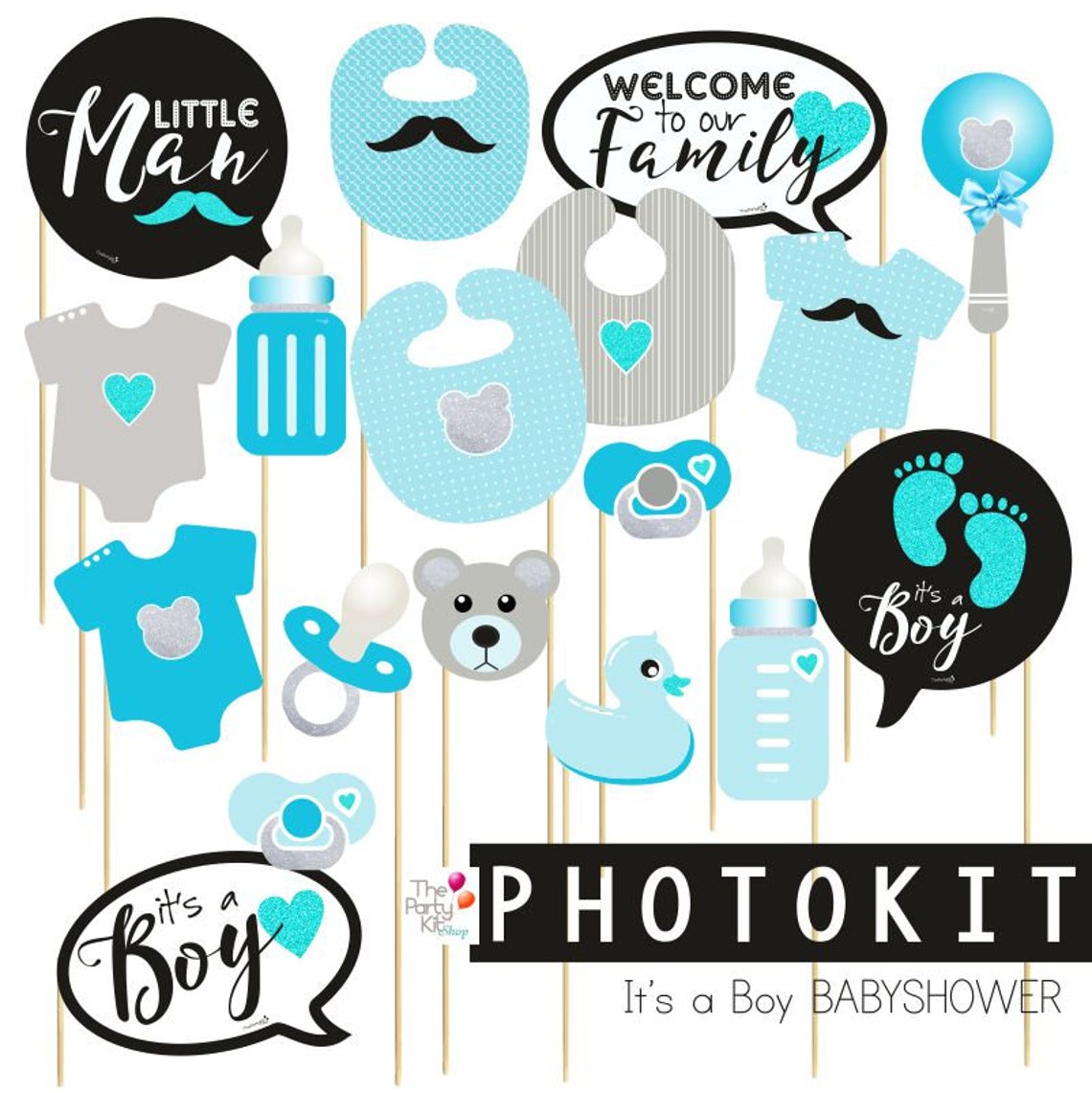 It's a BOY Photo Booth Props / Babyshower Photoprops - Etsy