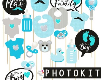 It's a BOY Photo booth props / babyshower photoprops, printable props, babyshower party, photoboth, baby shower party, instant download