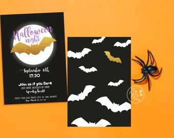 Halloween party invitation, halloween birthday invitation / DIGITAL FILE