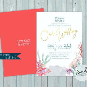 Suite di inviti per matrimonio sulla spiaggia / STAMPABILE