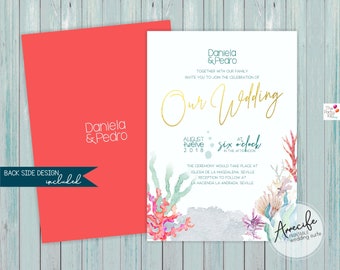 Beach Wedding Invitation Suite / PRINTABLE