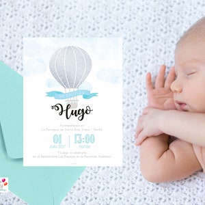Invitación imprimible &quot;Up and Away&quot;/ Digital product