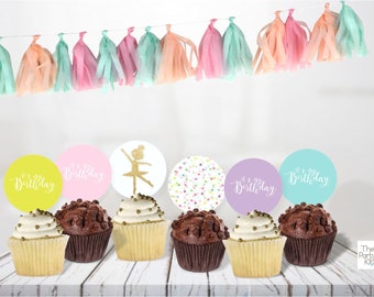 Ballerina printable toppers / Instant download